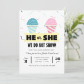 Snowcone Gender Reveal Party Einladung (Stehend Vorderseite)