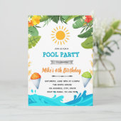 Snowcone und sommerliche Party Einladung (Stehend Vorderseite)