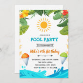 Snowcone und sommerliche Party Einladung (Vorne/Hinten)