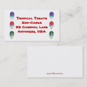 Snowcones Snocones für Ihr Sommergeschäft Visitenkarte (Vorne/Hinten)