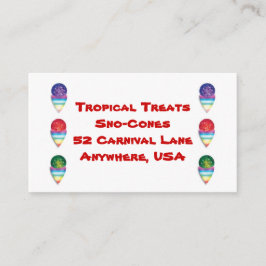 Snowcones Snocones für Ihr Sommergeschäft Visitenkarte