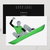 Snowcore: Snowboard Einladung (Vorne/Hinten)