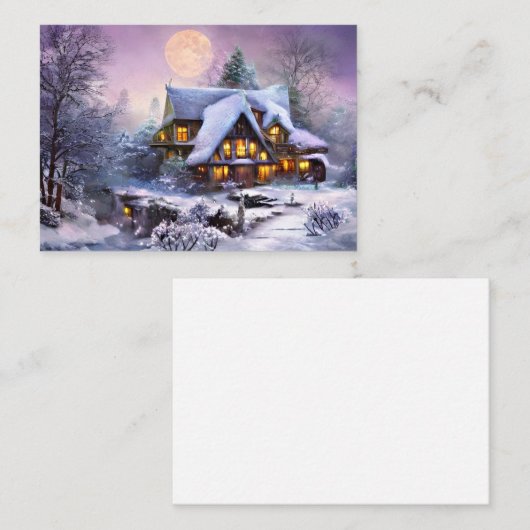 Snowcountry Zuhause Budget Mini Weihnachten Mitteilungskarte (Vorne/Hinten)