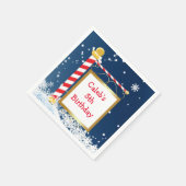 Snowdon Christmas North Pole Holiday Party Napkins Serviette (Ecke)