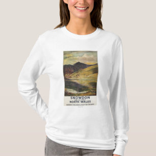 Snowdon Mountain View Eisenbahn-Plakat T-Shirt