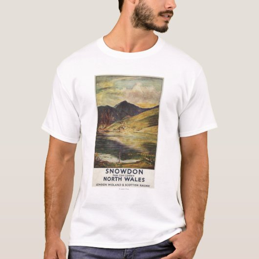 Snowdon Mountain View Eisenbahn-Plakat T-Shirt (Vorderseite)