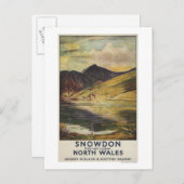 Snowdon Mountain View Railposter Postkarte (Vorne/Hinten)
