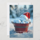 Snowdon Red Christmas Golf Ball Bucket Holiday Par Einladung (Vorderseite)