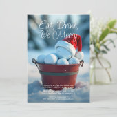 Snowdon Red Christmas Golf Ball Bucket Holiday Par Einladung (Stehend Vorderseite)