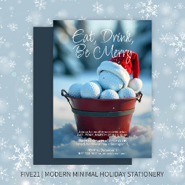 Snowdon Red Christmas Golf Ball Bucket Holiday Par Einladung