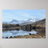 Snowdon Reflektion (gezeichnet) Poster (Vorne)