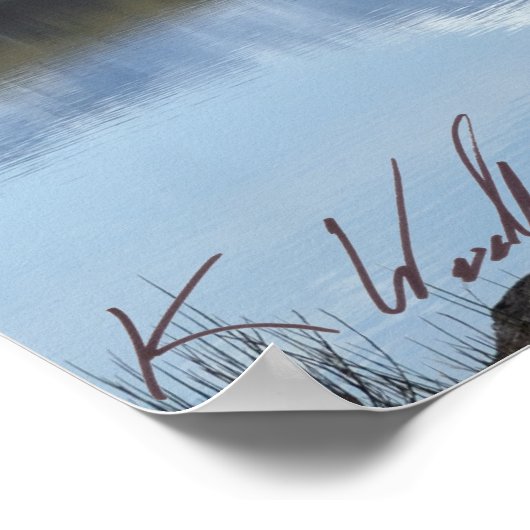 Snowdon Reflektion (gezeichnet) Poster (Ecke)