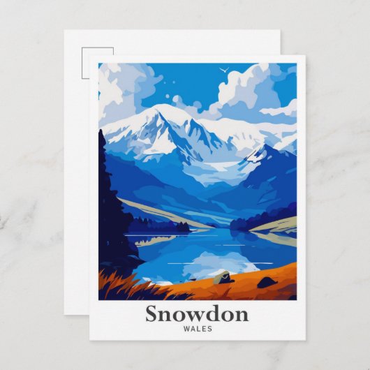 Snowdon Wales Art Vintage Postkarte (Vorne/Hinten)
