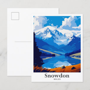 Snowdon Wales Kunst Vintage Reise Illustration Postkarte