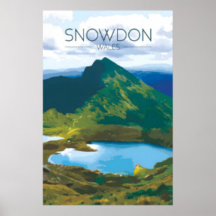Snowdon Wales Reiseplakat Poster