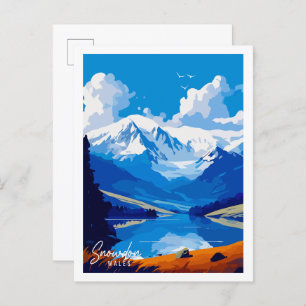 Snowdon Wales Vintage Reise Illustration Postkarte