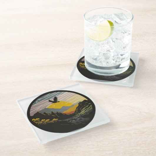 Snowdonia Glasuntersetzer (Schrägansicht)