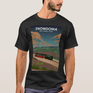 Snowdonia National Park Wales UK Travel Poster T-Shirt