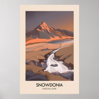 Snowdonia-Nationalpark modernes Reiseposter Poster