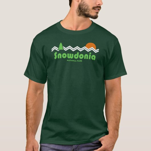 Snowdonia Nationalpark Retro T-Shirt (Vorderseite)