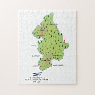 Snowdonia-Nationalpark, Wales Karte Puzzle