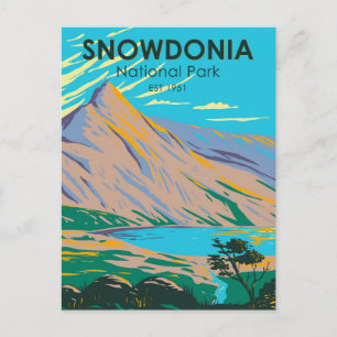 Snowdonia Nationalpark Wales Lake Glaslyn Vintag Postkarte