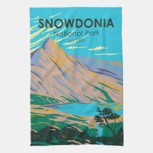 Snowdonia Nationalpark Wales See Glaslyn Vintage Geschirrtuch