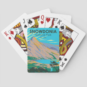 Snowdonia Nationalpark Wales See Glaslyn Vintage Spielkarten