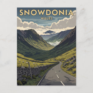 Snowdonia Nationalpark Wales Travel Postkarte