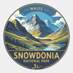 Snowdonia Nationalpark Wales Travel Runder Aufkleber