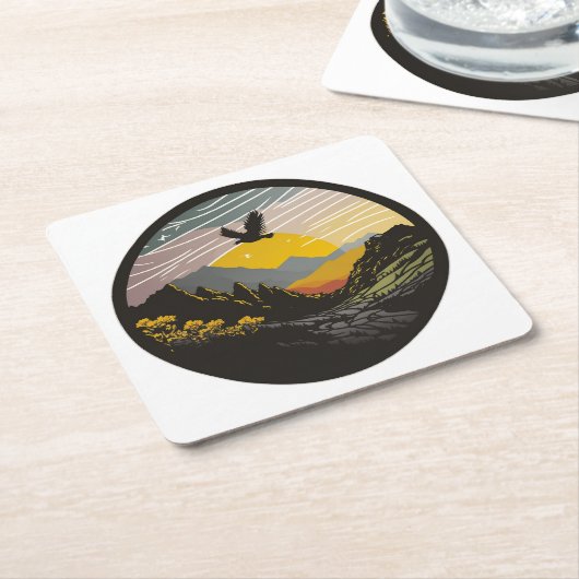 Snowdonia Rechteckiger Pappuntersetzer (angewinkelt)