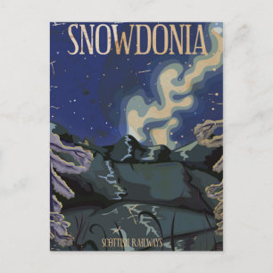 Snowdonia Vintage-Reiseplakat Postkarte