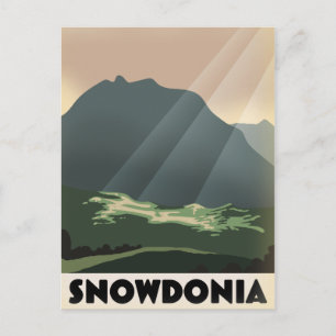 Snowdonia Vintagen Stil Ferien Poster. Postkarte