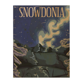 Snowdonia Vintages Bahnreisepaket Holzleinwand