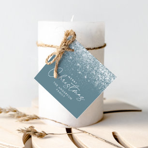 Snowdrift Blue Frost Frost Frohe Weihnachten Geschenkanhänger