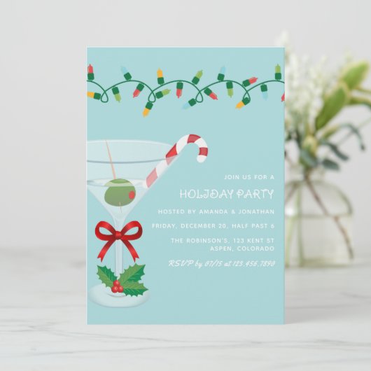 Snowdrift Christmas Holiday Cocktail Party Einladung (Stehend Vorderseite)