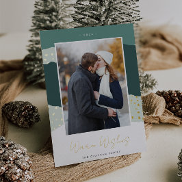 Snowdrift | Farbblock Vertikales Foto Warme Wünsch Folien Feiertagskarte