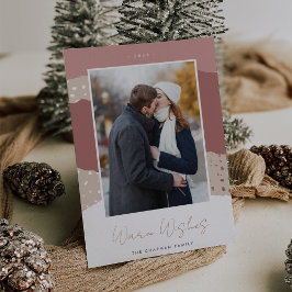 Snowdrift | Farbblock Vertikales Foto Warme Wünsch Folien Feiertagskarte