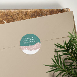 Snowdrift | Ferien-Rücksendeadresse Runder Aufkleber