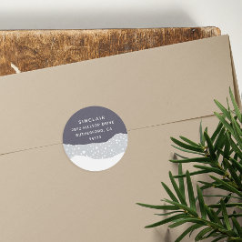 Snowdrift | Ferien-Rücksendeadresse Runder Aufkleber