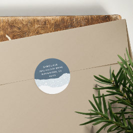 Snowdrift | Ferien-Rücksendeadresse Runder Aufkleber