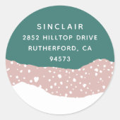 Snowdrift | Ferien-Rücksendeadresse Runder Aufkleber (Vorderseite)