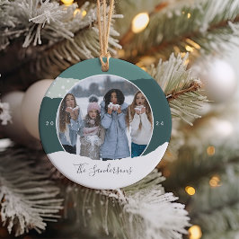 Snowdrift | Foto in Farbblöcken Personalisiert Keramik Ornament