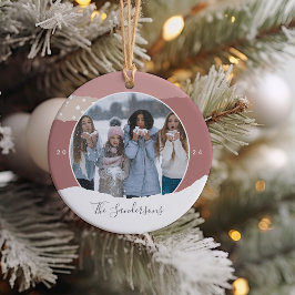 Snowdrift | Foto in Farbblöcken Personalisiert Keramik Ornament