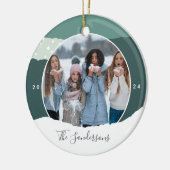 Snowdrift | Foto in Farbblöcken Personalisiert Keramik Ornament (Links)