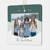 Snowdrift | Foto in Farbblöcken Personalisiert Keramikornament (Links)