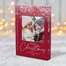 Snowdrift Frohe Weihnachten Cranberry Holiday Fotoblock
