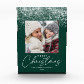 Snowdrift Frohe Weihnachten Grüner Urlaub Fotoblock (Vorderseite)
