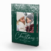 Snowdrift Frohe Weihnachten Grüner Urlaub Fotoblock (Rechts)