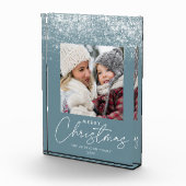 Snowdrift Frohe Weihnachten Winter Blue Holiday Fotoblock (Rechts)